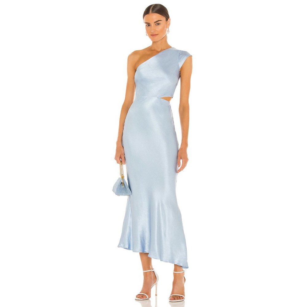 BEC&BRIDGE Delphine Asymmetrical Dress in Sky Blue